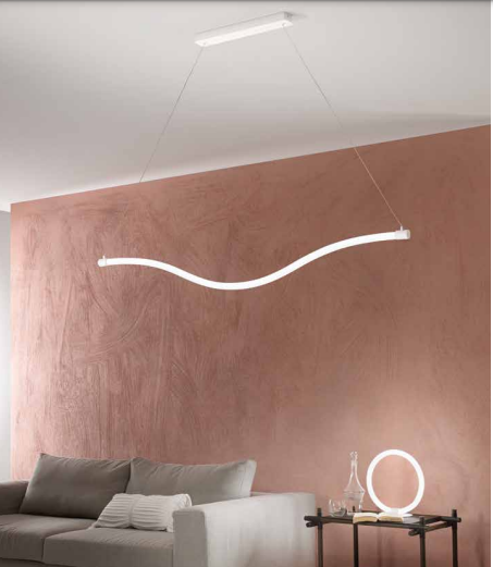 Sospensione LED cerchi diffusori in acrilico struttura in metallo bianco 30W 4400LM luce natura 4000°k HALO Sospensione LED cerchi diffusori in acrilico struttura in metallo bianco 30W 4400LM luce natura 4000°k HALO